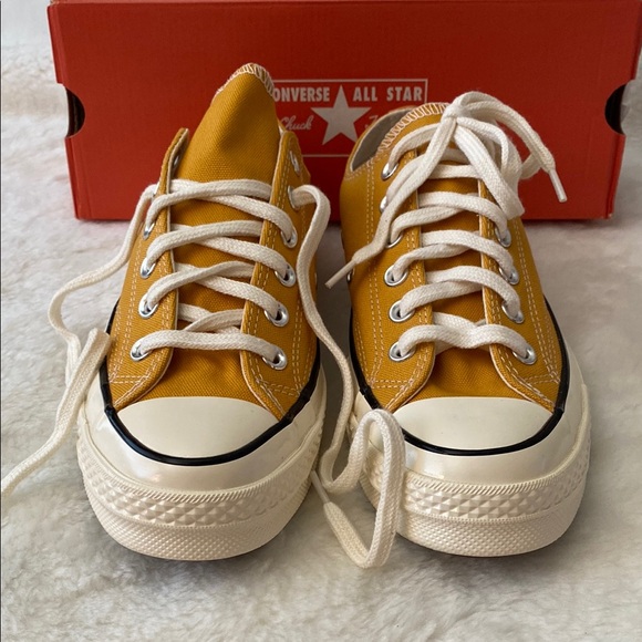 Converse Yellow and White Women's Sneakers - Picture 4 of 11